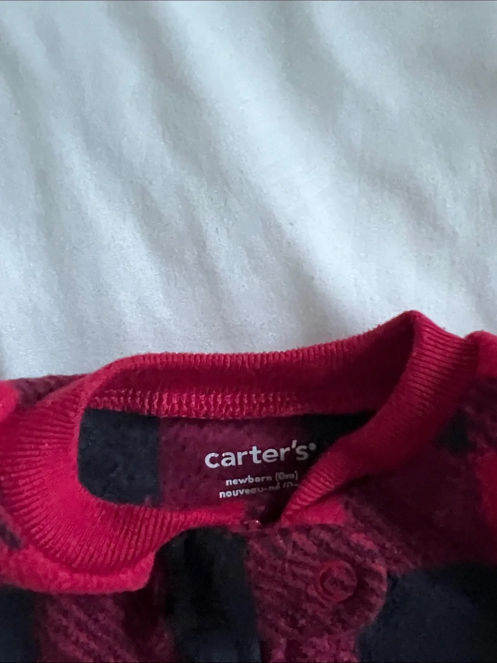 Koala Kids White Holiday Word & Carter’s Red Buffalo Plaid Baby Footies